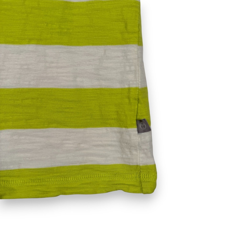 T‎ by Talbots Striped 3/4 Sleeve Boat Neck Top Green White Women Medium - Picture 5 of 6